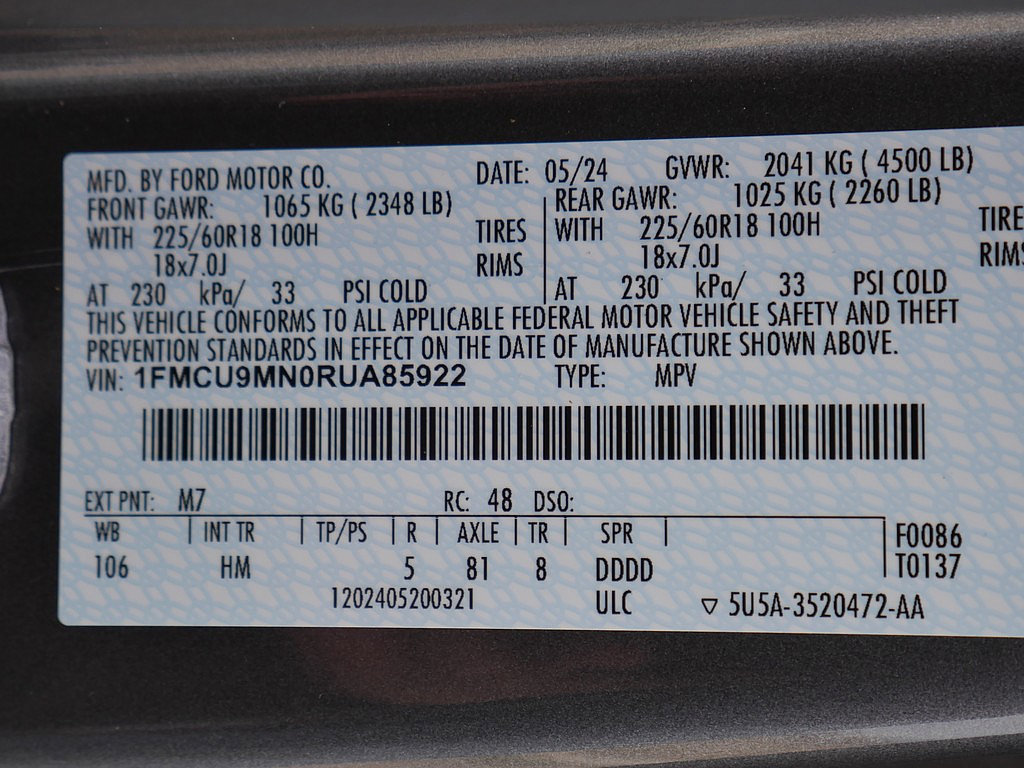 Used 2024 Ford Escape ST-Line w/ Tech Pack #1 AWD/4WD image 58