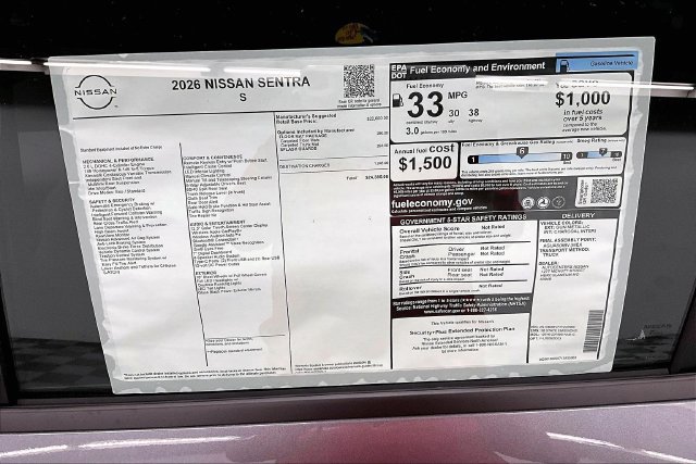 New 2026 Nissan Sentra S w/ Floor Mat Package FWD image 38