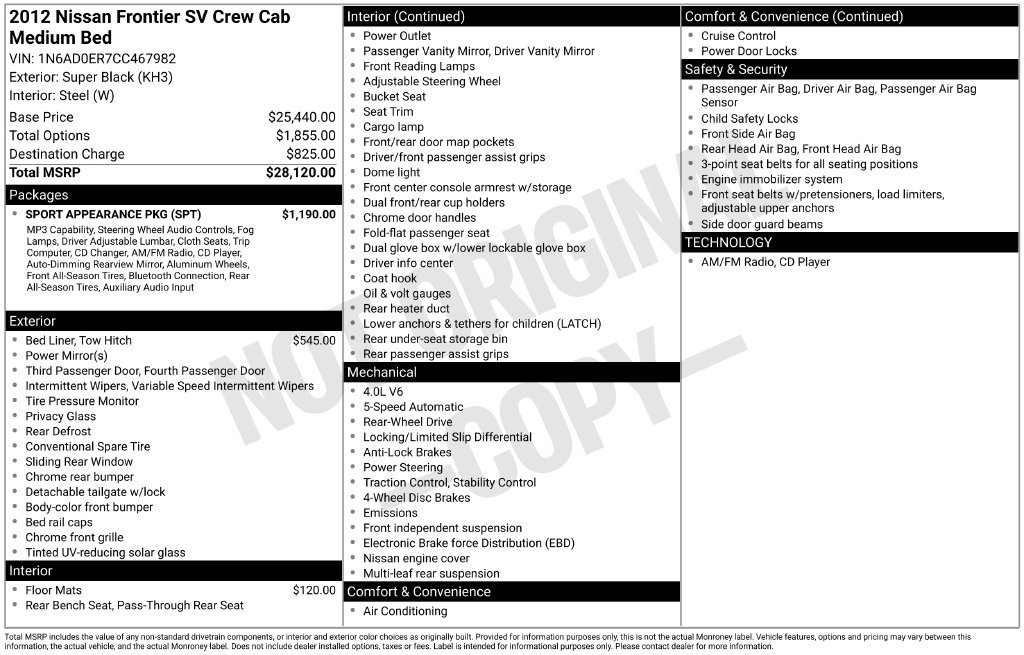 Used 2012 Nissan Frontier SV w/ Sport Appearance Pkg RWD image 27