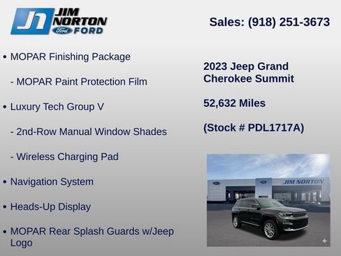 Used 2023 Jeep Grand Cherokee Summit w/ Adv Protech Group IV AWD/4WD image 21