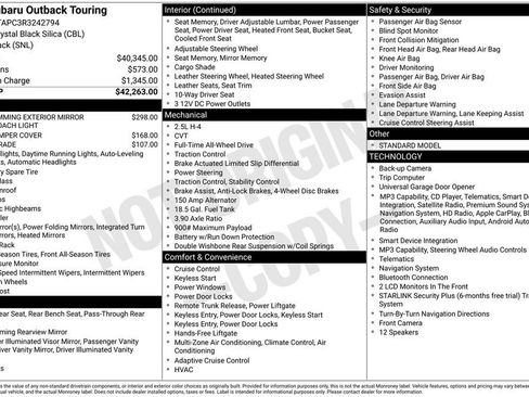 Certified 2024 Subaru Outback Touring AWD/4WD image 25