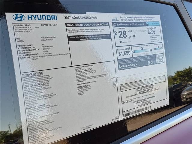 New 2027 Hyundai Kona Limited FWD image 17