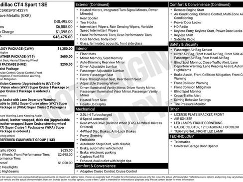 Used 2023 Cadillac CT4 Sport w/ Technology Package RWD image 2