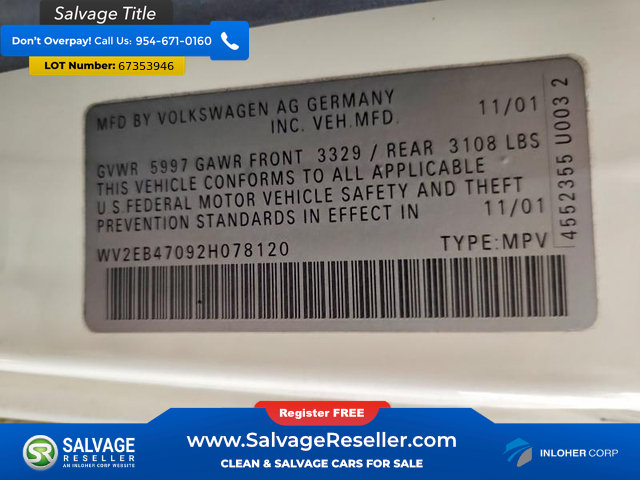 Used 2002 Volkswagen Eurovan Camper FWD image 17