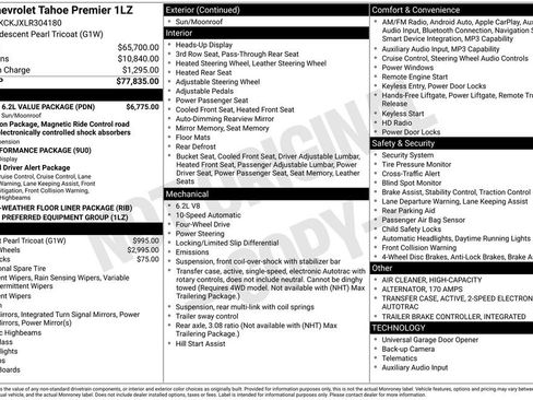 Used 2020 Chevrolet Tahoe Premier w/ Premier 6.2L Value Package AWD/4WD image 6