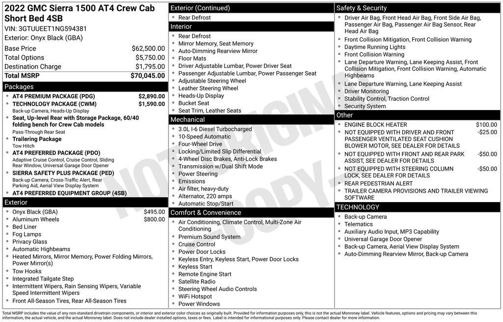 Used 2022 GMC Sierra 1500 AT4 w/ AT4 Premium Package AWD/4WD image 21