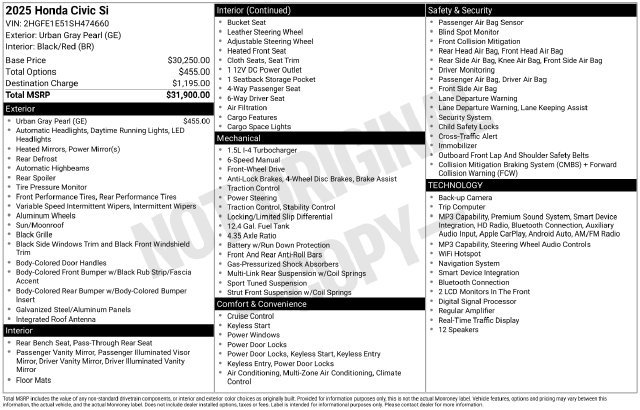 Used 2025 Honda Civic Si image 28