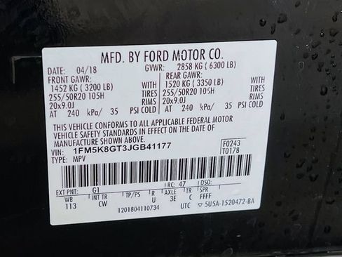 Used 2018 Ford Explorer Sport w/ Equipment Group 401A AWD/4WD image 32