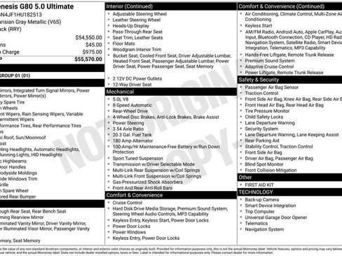 Used 2017 Genesis G80 5.0 Ultimate image 3