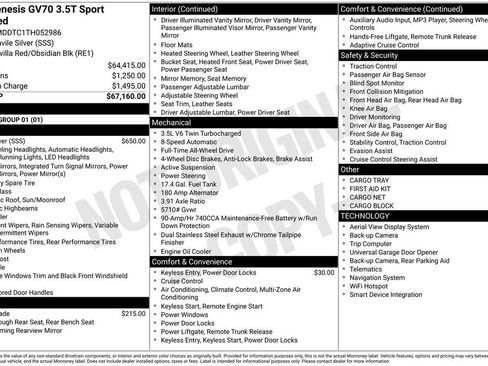 New 2026 Genesis GV70 3.5T Sport Advanced AWD/4WD image 2
