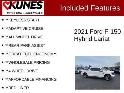 Used 2021 Ford F150 Lariat w/ Equipment Group 502A High AWD/4WD image 3