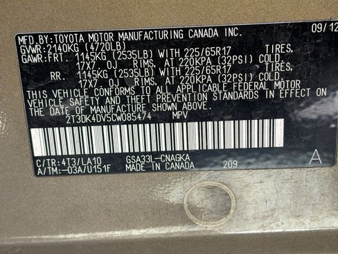 Used 2012 Toyota RAV4 Limited w/ Navigation Value Pkg image 12