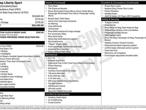 Used 2011 Jeep Liberty Sport w/ Trailer Tow Class III Group AWD/4WD image 11