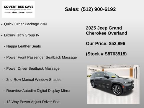 New 2025 Jeep Grand Cherokee Overland w/ Adv Protech Group III AWD/4WD image 7