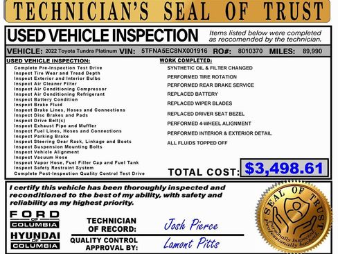 Used 2022 Toyota Tundra Platinum image 2