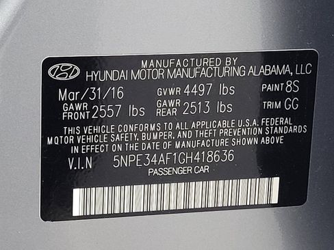 Used 2016 Hyundai Sonata Sport w/ Option Group 1V image 33