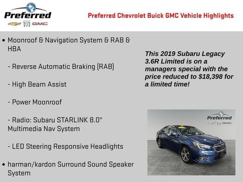 Used 2019 Subaru Legacy 3.6R Limited AWD/4WD image 2
