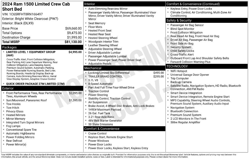 Used 2024 RAM 1500 Limited AWD/4WD image 24