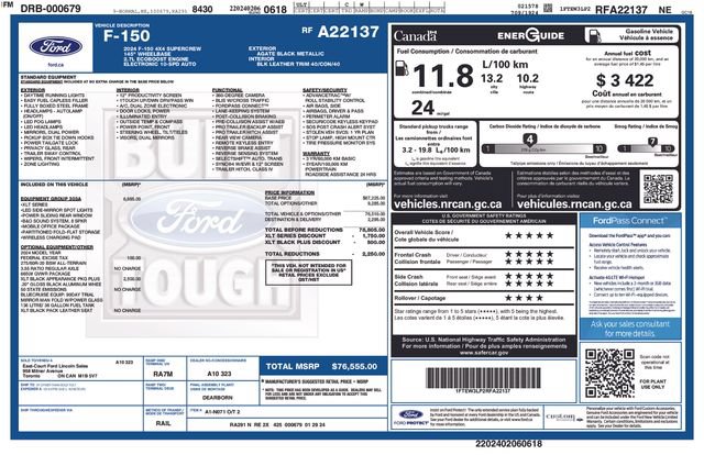 Certified 2024 Ford F150 XLT w/ Equipment Group 303A High AWD/4WD image 4