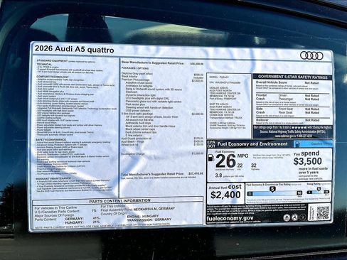 New 2026 Audi A5 2.0T Premium Plus AWD/4WD image 16