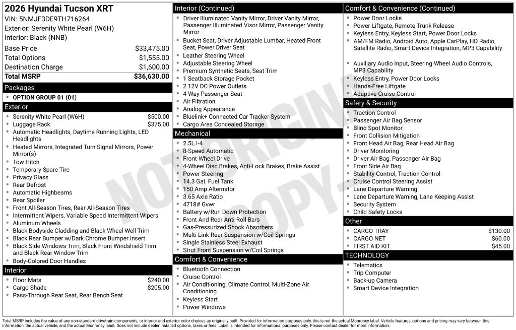 New 2026 Hyundai Tucson XRT FWD image 6