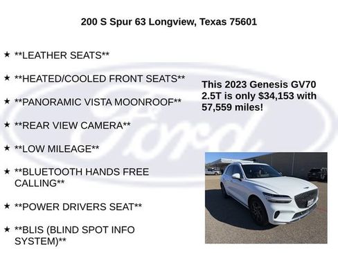 Used 2023 Genesis GV70 2.5T w/ Advanced Package image 10