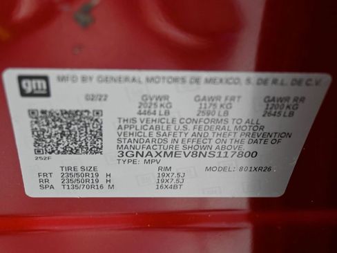 Used 2022 Chevrolet Equinox RS w/ RS Leather Package image 17