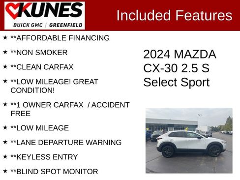 Used 2024 MAZDA CX-30 AWD 2.5 S w/ Select Sport Pkg image 3