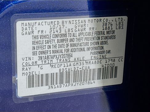 Used 2018 Nissan Sentra SV w/ Protection Package FWD image 12