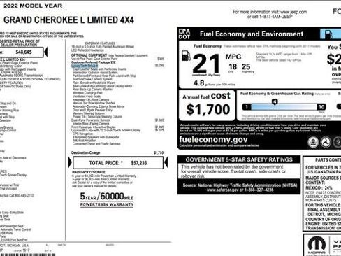 Used 2022 Jeep Grand Cherokee L Limited w/ Luxury Tech Group II image 3