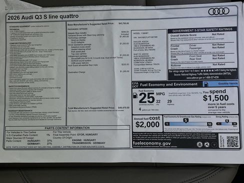 New 2026 Audi Q3 quattro 2.0T AWD/4WD image 49