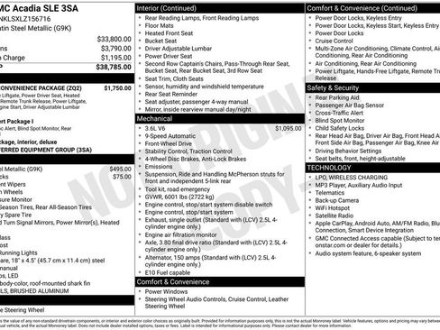 Used 2020 GMC Acadia SLE w/ Driver Convenience Package FWD image 3