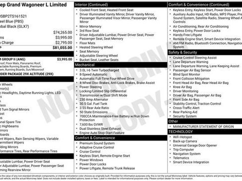 New 2026 Jeep Grand Wagoneer L Limited w/ Premium Group II image 36