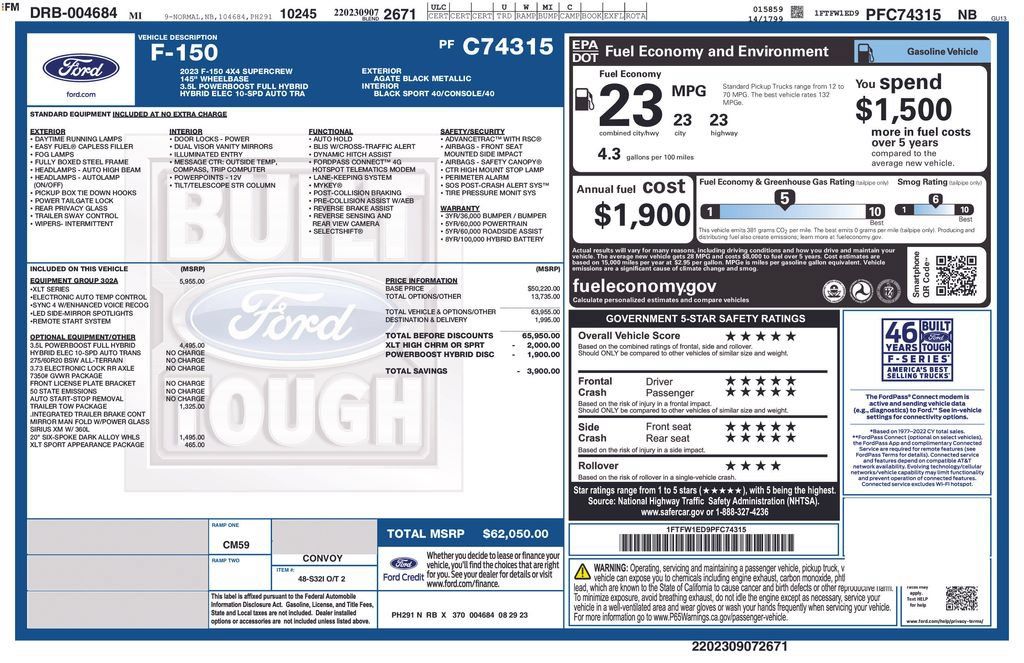 Certified 2023 Ford F150 XLT w/ Equipment Group 302A High AWD/4WD image 5