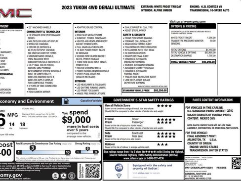 Used 2023 GMC Yukon Denali Ultimate AWD/4WD image 6
