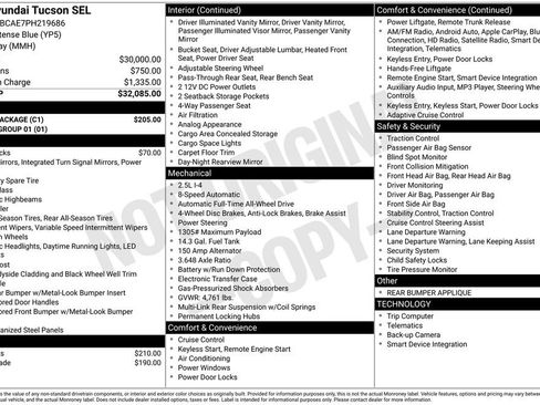 Used 2023 Hyundai Tucson SEL w/ Cargo Package AWD/4WD image 6