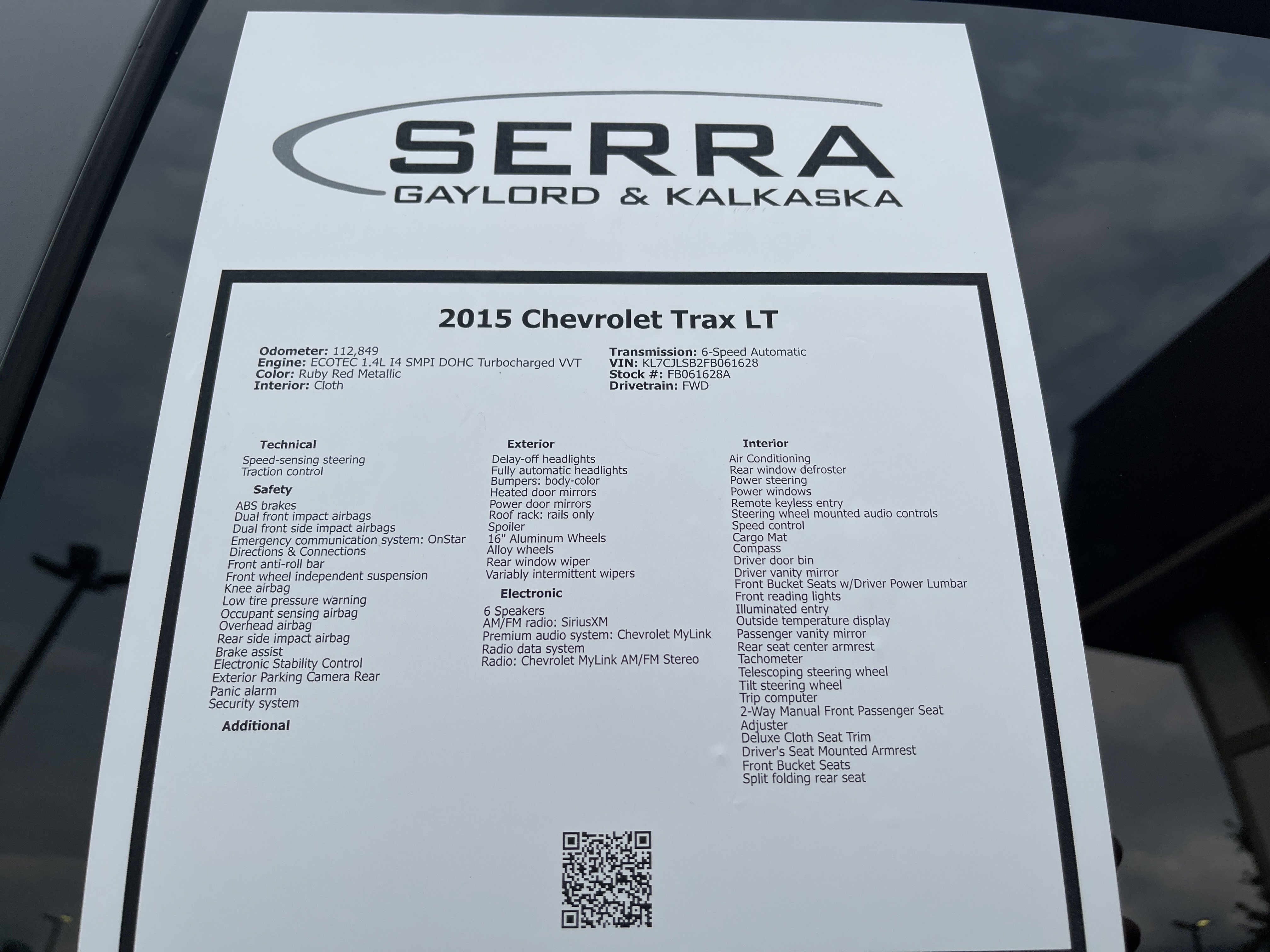 Used 2015 Chevrolet Trax LT w/ LPO, Cargo Package FWD image 26