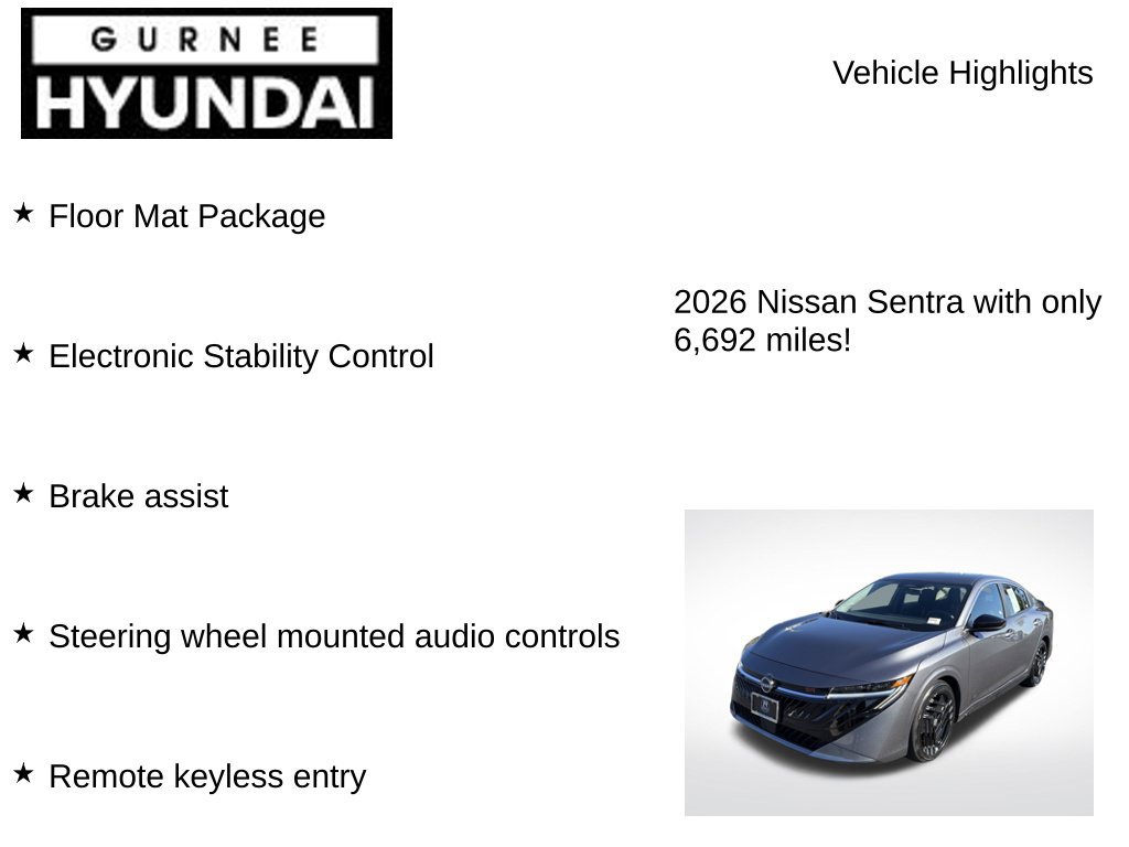 Used 2026 Nissan Sentra SR w/ Floor Mat Package FWD image 7