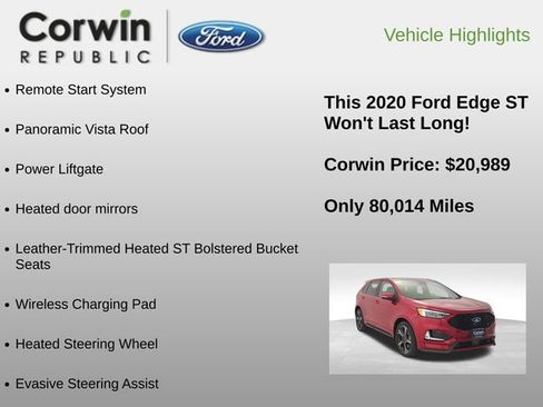 Used 2020 Ford Edge ST w/ Equipment Group 401A image 12