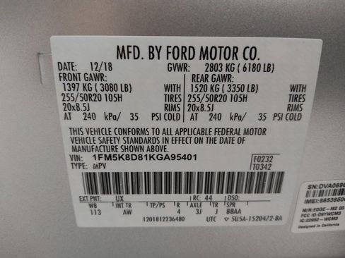 Used 2019 Ford Explorer XLT w/ Equipment Group 202A AWD/4WD image 33