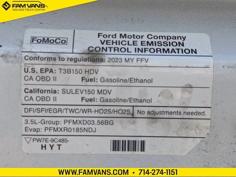 Used 2023 Ford Transit 250 148 High Roof AWD w/ Load Area Protection Package image 23