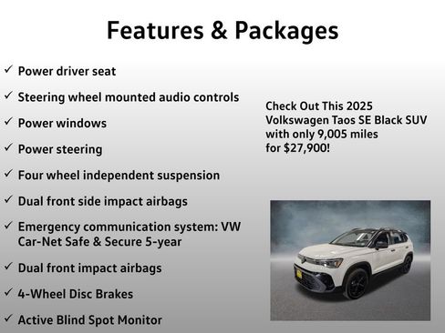 Used 2025 Volkswagen Taos SE AWD/4WD image 8