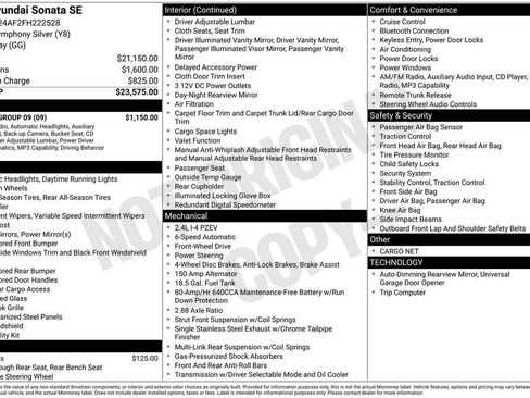 Used 2015 Hyundai Sonata SE w/ Option Group 09 FWD image 3