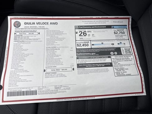 New 2025 Alfa Romeo Giulia AWD w/ Veloce Package AWD image 26
