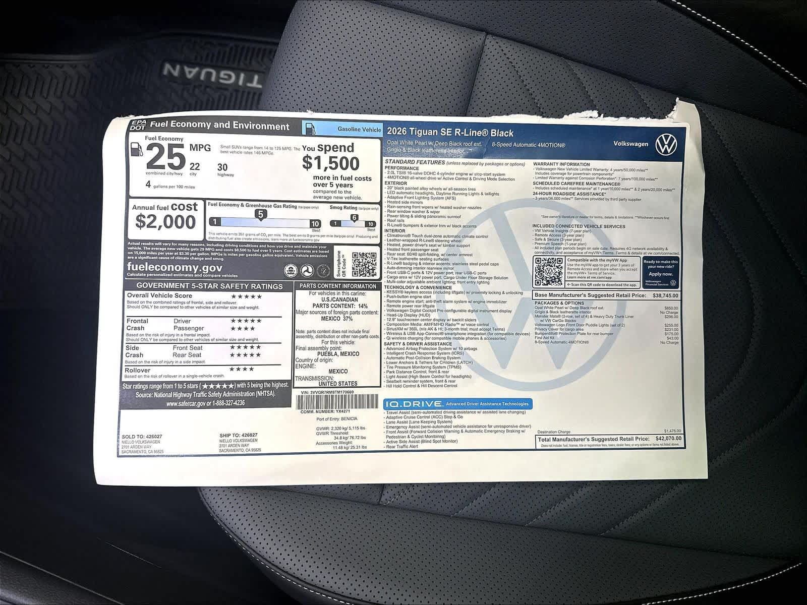 New 2026 Volkswagen Tiguan SE R-Line AWD/4WD image 14