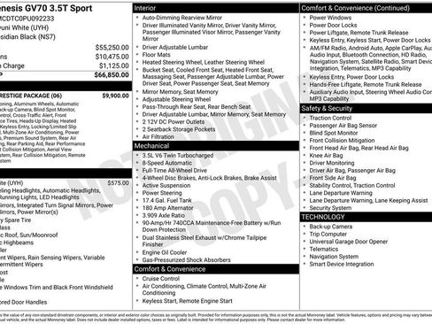 Used 2023 Genesis GV70 3.5T Sport w/ Sport Prestige Package AWD/4WD image 3