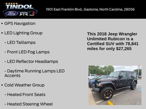 Used 2018 Jeep Wrangler Unlimited Rubicon AWD/4WD image 11