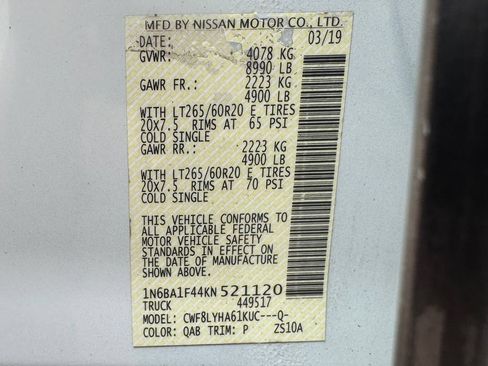 Used 2019 Nissan Titan Platinum Reserve w/ Platinum Utility Package AWD/4WD image 12