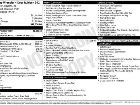 Certified 2024 Jeep Wrangler Unlimited Rubicon 392 w/ Dual Top Group AWD/4WD image 3