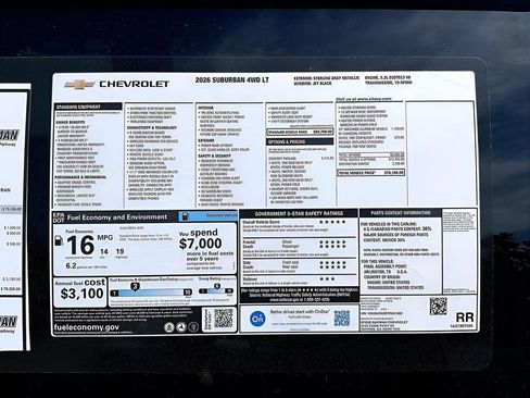 New 2026 Chevrolet Suburban LT w/ Comfort Package AWD/4WD image 11
